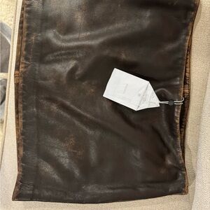 L’Academie Brown Leather Skirt size medium
